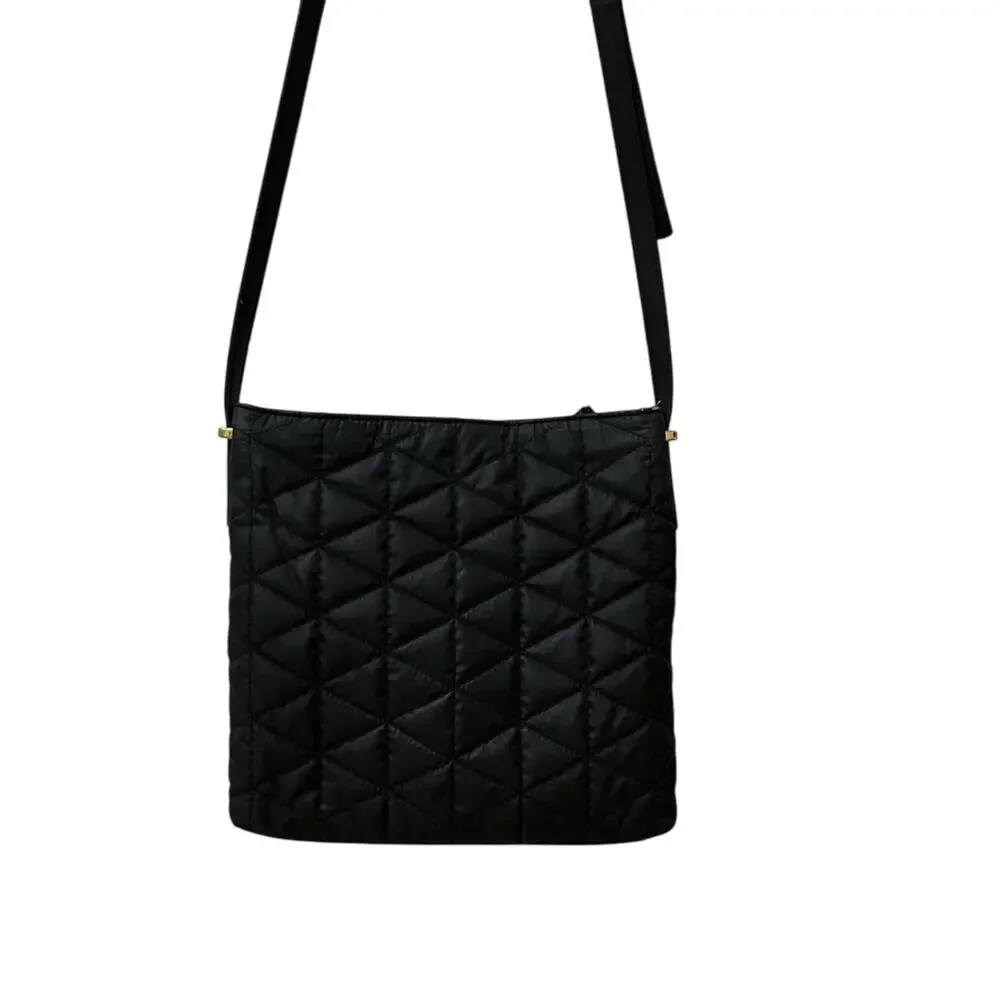 Kate Spade Black Quilted Crossbody Bag with Gold Zippers Long Strap - Picture 3 of 10